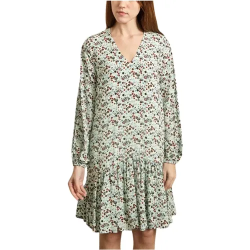 Mint Green Floral Wrap Dress , female, Sizes: XS - Essentiel Antwerp - Modalova