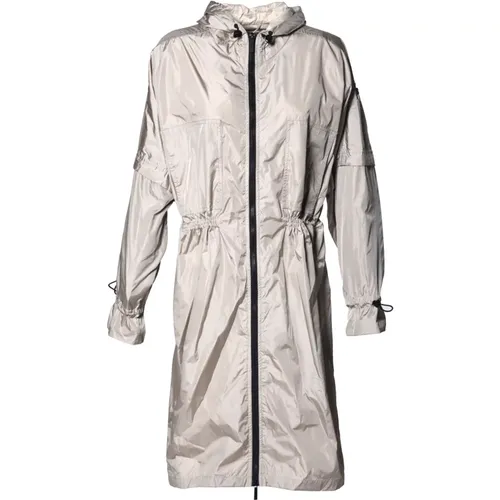Trench coat in cream nylon , Damen, Größe: XL - Baldinini - Modalova