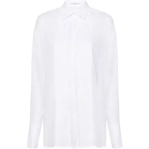 Cotton Shirt with Pleat Detailing , female, Sizes: 2XS, 3XS, XS, S - Ermanno Scervino - Modalova