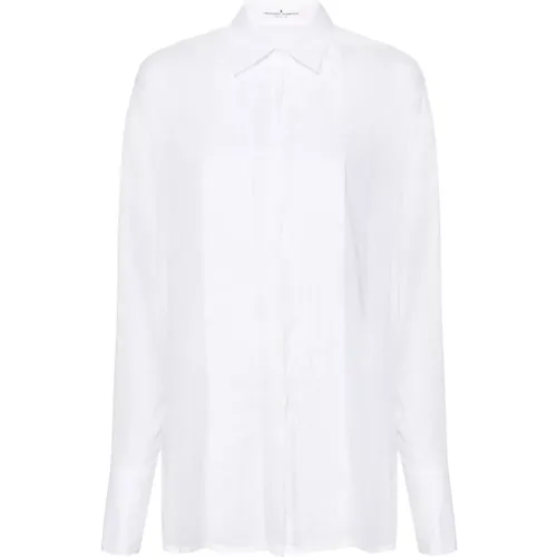 Cotton Shirt with Pleat Detailing , female, Sizes: 3XS - Ermanno Scervino - Modalova