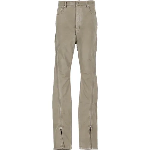 Cotton Trousers with Zip Details , male, Sizes: W31, W32, W33 - Rick Owens - Modalova