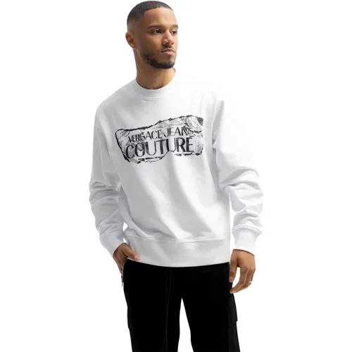 Logo Magazine Sweater Men , male, Sizes: S, XL, L, M - Versace Jeans Couture - Modalova