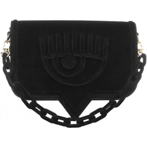 Velvet Big Logo Chain Shoulder Bag , female, Sizes: ONE SIZE - Chiara Ferragni Collection - Modalova