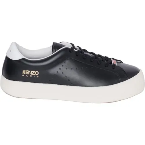 Leather Sneakers with Perforated Detail , male, Sizes: 6 UK, 7 UK, 10 UK, 8 UK - Kenzo - Modalova