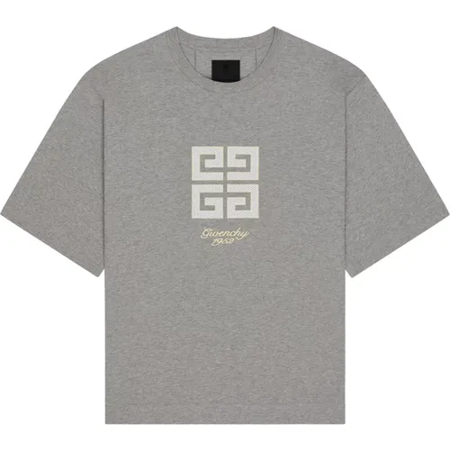 Graues Baumwoll-Crew-Neck-T-Shirt , Herren, Größe: S - Givenchy - Modalova