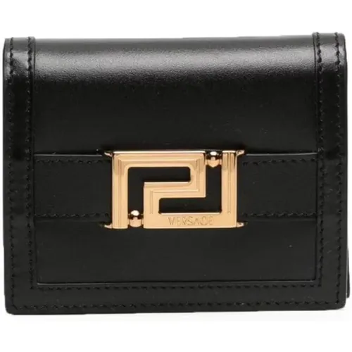 Leather Bi-Fold Wallet , female, Sizes: ONE SIZE - Versace - Modalova