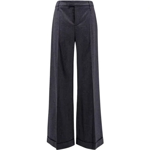 Grey Virgin Wool Wide Leg Trousers , female, Sizes: S, 2XS, M, XS - BRUNELLO CUCINELLI - Modalova