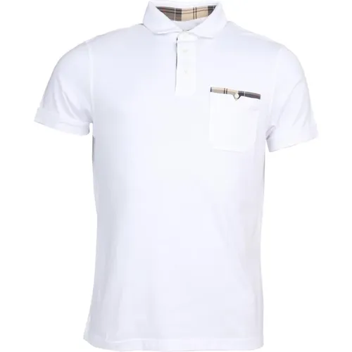 Cotton Polo Shirt with Tartan Details , male, Sizes: XL, M, S - Barbour - Modalova