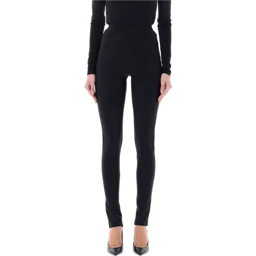 Schwarze Leggings mit Reißverschluss hinten , Damen, Größe: M - WARDROBE.NYC - Modalova