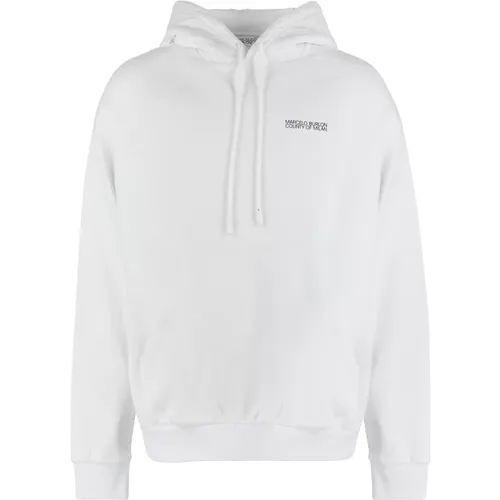 Baumwoll-Hoodie mit gerippten Bündchen , Herren, Größe: S - Marcelo Burlon - Modalova