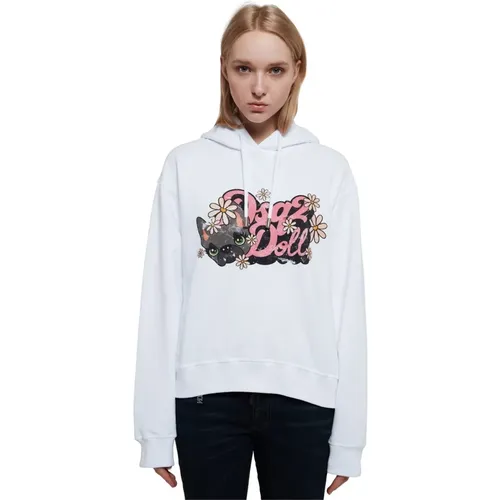 Doll Graphic Sweatshirt , female, Sizes: XS, M - Dsquared2 - Modalova