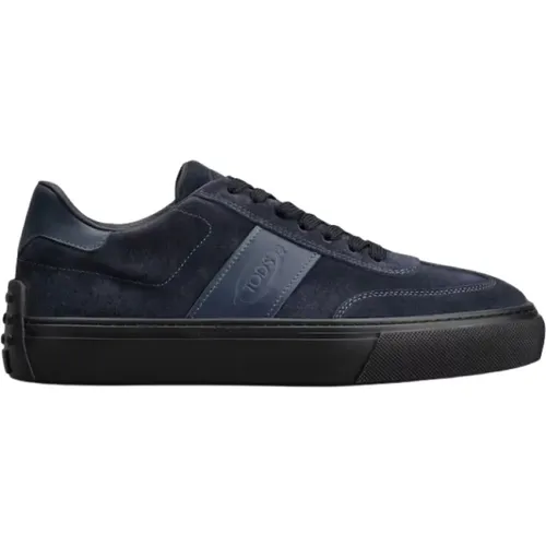 Blaue Wildleder-Sneakers mit Leder-Einsätzen , Herren, Größe: 41 EU - TOD'S - Modalova