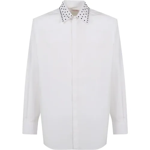 Stud Neck Cotton Shirt , male, Sizes: 2XL, XL - Valentino Garavani - Modalova