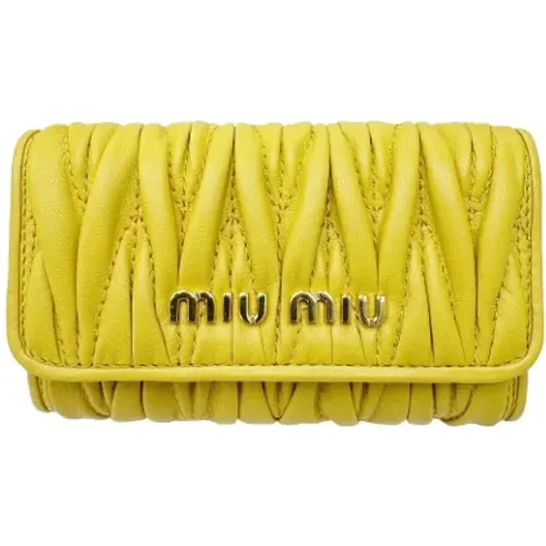 Pre-owned Leather key-holders , female, Sizes: ONE SIZE - Miu Miu Pre-owned - Modalova