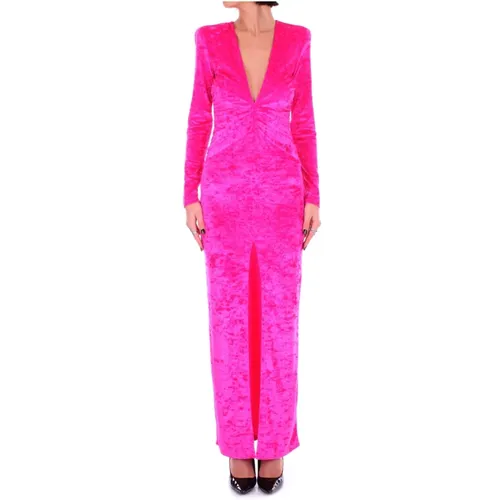 Fuchsia Kleid mit Oberschenkelschlitz , D, Größe: L - Amen - Modalova