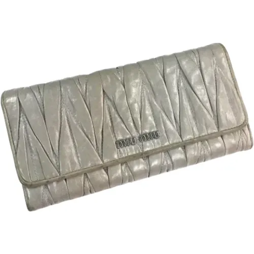 Pre-owned Leather wallets , female, Sizes: ONE SIZE - Miu Miu Pre-owned - Modalova