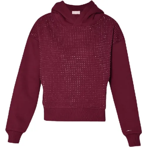 Hoodie mit Wine Strass , Damen, Größe: S - Liu Jo - Modalova