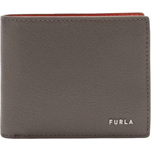 Bedrucktes Leder Bi-fold Geldbörse , Herren, Größe: ONE Size - Furla - Modalova