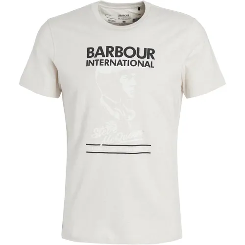 Steve McQueen Motorcycle Print T-Shirt , male, Sizes: M, XL, L - Barbour - Modalova