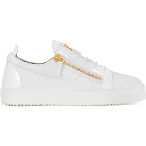 Weiße Signature Sneakers mit Gold Detail , Herren, Größe: 41 EU - giuseppe zanotti - Modalova