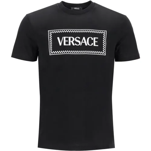 Besticktes Logo T-Shirt , Herren, Größe: L - Versace - Modalova