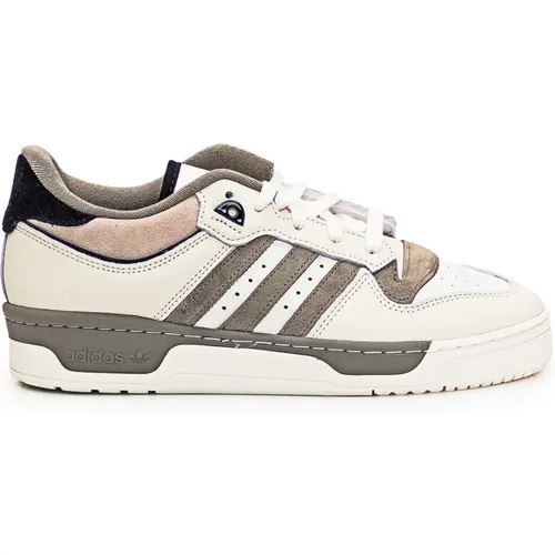 Weiße Ledersneaker mit Wildledereinsätzen , Herren, Größe: 43 EU - adidas Originals - Modalova