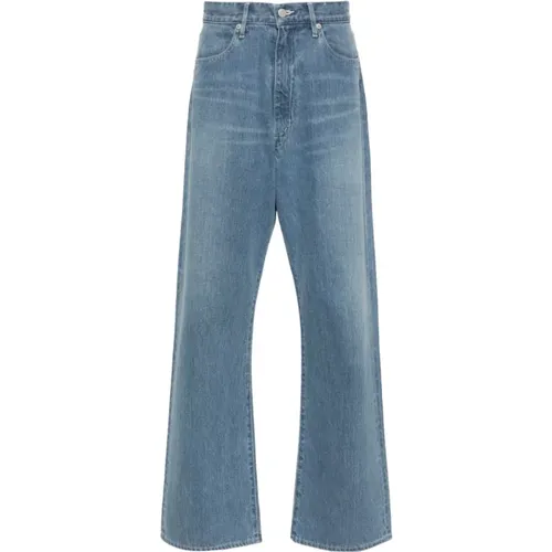 Blaue Denim Jeans Gerades Bein , Herren, Größe: XL - Auralee - Modalova