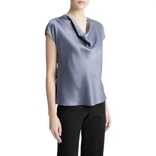 Elegante Seiden Cowl-Neck Bluse , Damen, Größe: S - Vince - Modalova