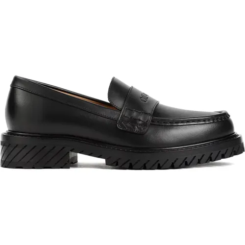 Militär Loafer Schwarz , Damen, Größe: 37 EU - Off White - Modalova