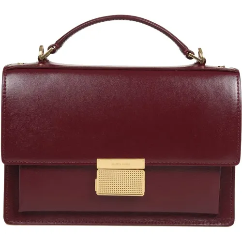 Burgundy Leather Handbag Flap Closure , female, Sizes: ONE SIZE - Golden Goose - Modalova