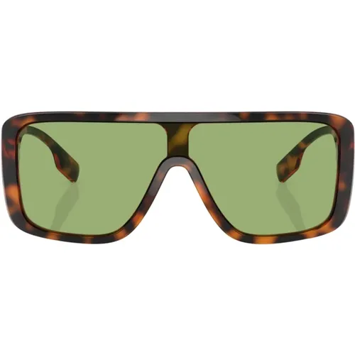 Herren Sonnenbrille im Maskenstil mit grünen Gläsern , unisex, Größe: 30 MM - Burberry - Modalova