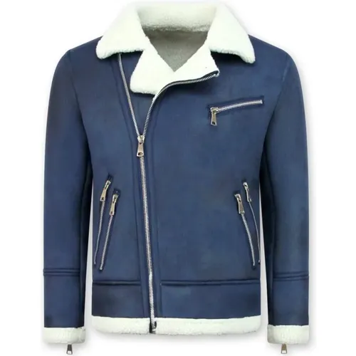Shearling Jacket Men - Fake Fur Jacket , male, Sizes: L, M, XL, S - Enos - Modalova