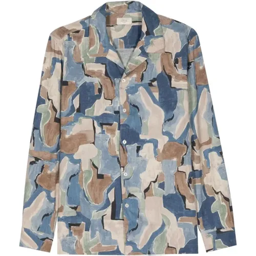 Camouflage Print Shirt , Herren, Größe: M - Altea - Modalova