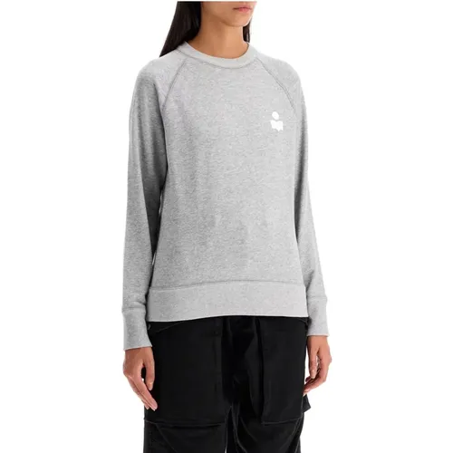 Brushed cotton sweatshirt with flocked logo , female, Sizes: 2XS, XS - Isabel Marant Étoile - Modalova