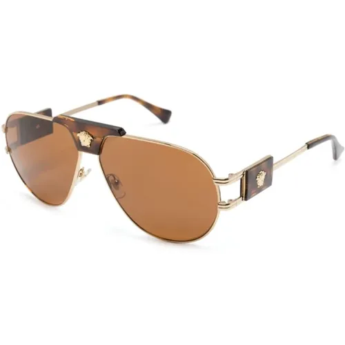 Ve2252 147073 Sunglasses , male, Sizes: 63 MM - Versace - Modalova
