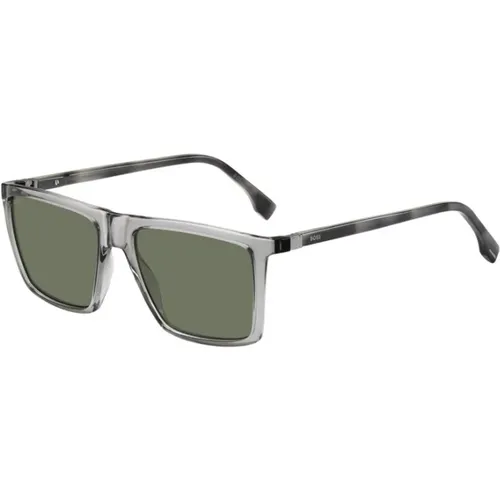 Stilvolle Graue Sonnenbrille mit Grünen Gläsern - Hugo Boss - Modalova