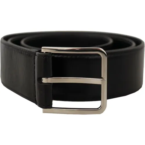 Elegant Leather Belt with Metal Buckle , male, Sizes: 85 CM - Dolce & Gabbana - Modalova