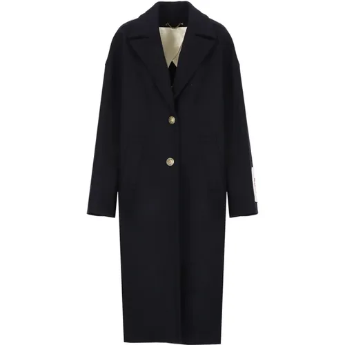 Dark Single-Breasted Wool Coat , female, Sizes: 2XS, XS - Golden Goose - Modalova