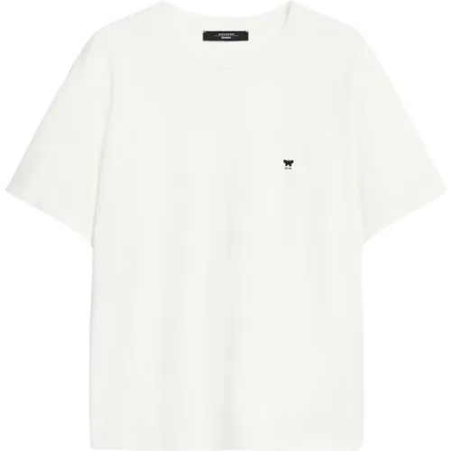 Weiße Baumwoll-T-Shirt mit Schmetterling Logo , Damen, Größe: L - Max Mara Weekend - Modalova