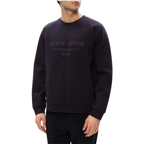 Sweatshirt mit Logo , Herren, Größe: 2XL - Giorgio Armani - Modalova