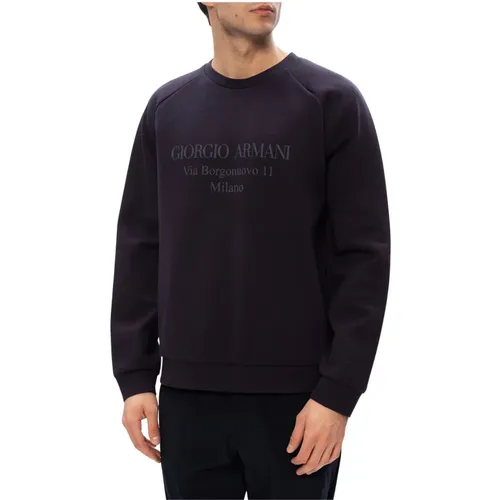 Sweatshirt mit Logo , Herren, Größe: L - Giorgio Armani - Modalova