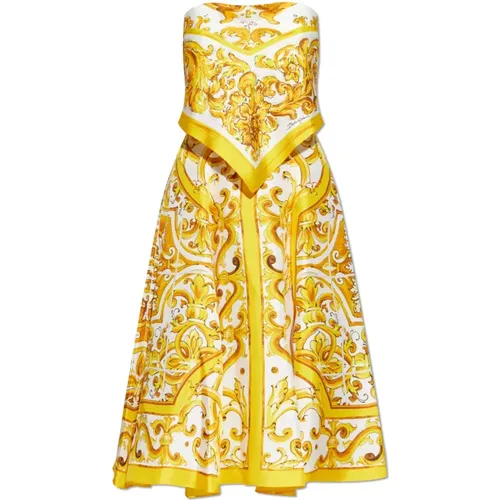 Kleid mit 'Majolika'-Print - Dolce & Gabbana - Modalova