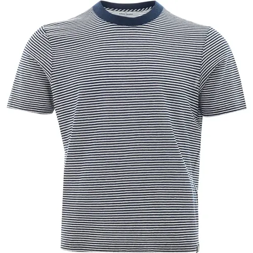 Blue Striped T-Shirt , male, Sizes: L - Gran Sasso - Modalova