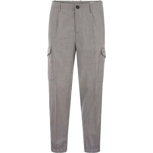 Dynamic Virgin Wool Cargo Trousers with Bottom Zip , female, Sizes: 2XL - BRUNELLO CUCINELLI - Modalova