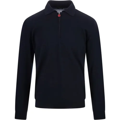 Blaues Seiden-Kaschmir-Poloshirt - Kiton - Modalova