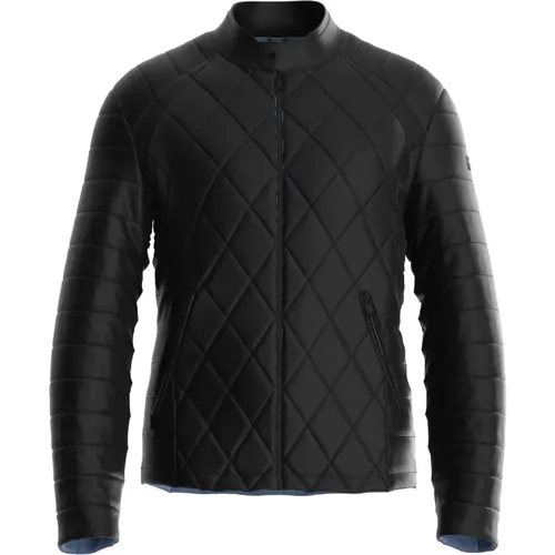 Stylish Men`s Faux Leather Jacket , male, Sizes: S - Guess - Modalova