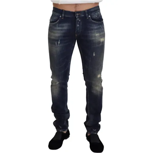 Washed Cotton Men Casual Denim Jeans , male, Sizes: XS - Dolce & Gabbana - Modalova