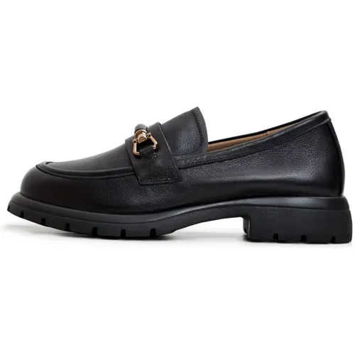 Schwarze Leder Plateau Loafers , Damen, Größe: 37 EU - Cesare Gaspari - Modalova