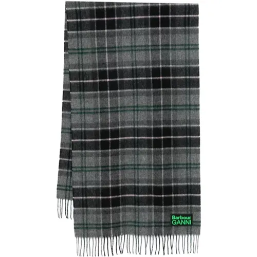 Plaid Wool Scarf with Fringe Detail , female, Sizes: ONE SIZE - Barbour - Modalova