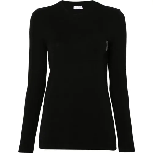 Damen T-Shirts & Polos in Schwarz , Damen, Größe: M - BRUNELLO CUCINELLI - Modalova